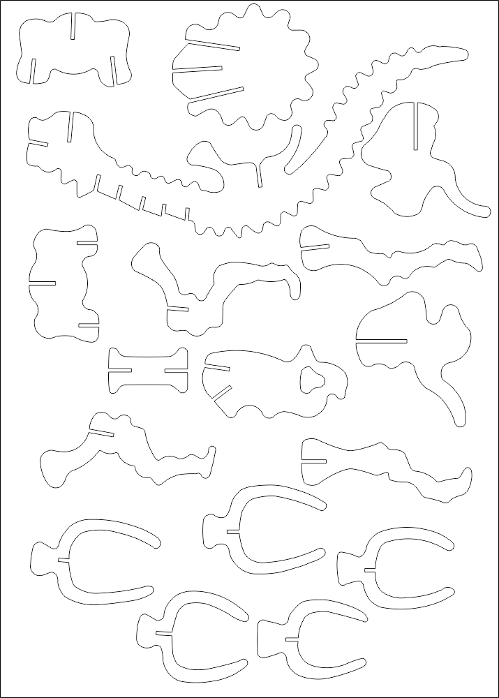 Brontosaurus 3mm Laser Cut DXF File