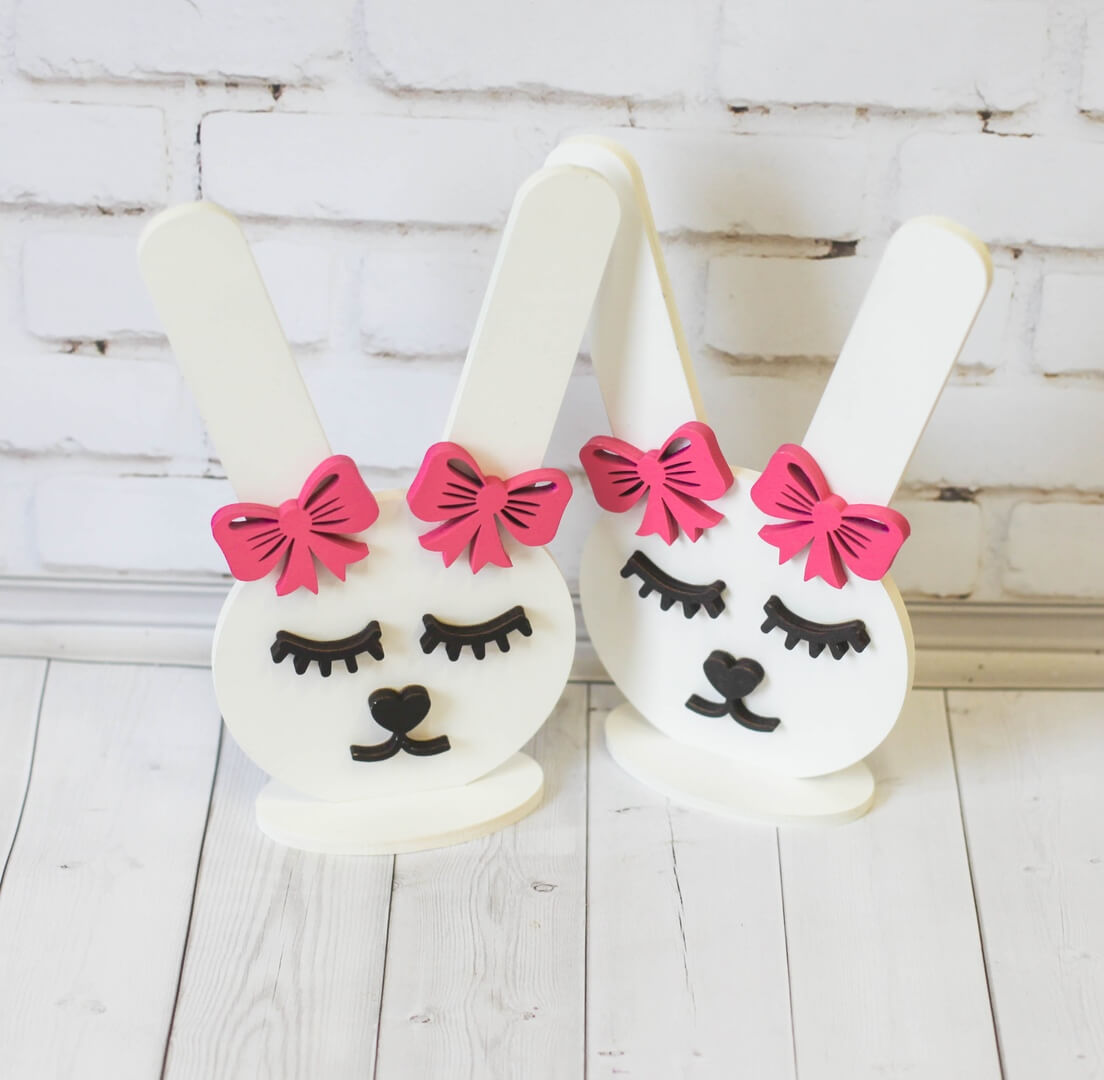 Bunny Rubber Band Stand Hair Band Stand Laser Cut CDR File