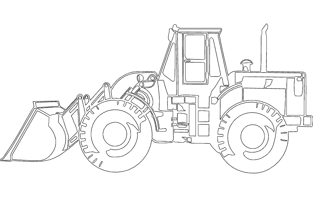 Caterpillar Bulldozer Laser Cut DXF File