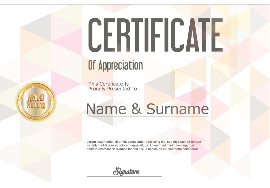 Certificate Retro Design Vector Template Free Download