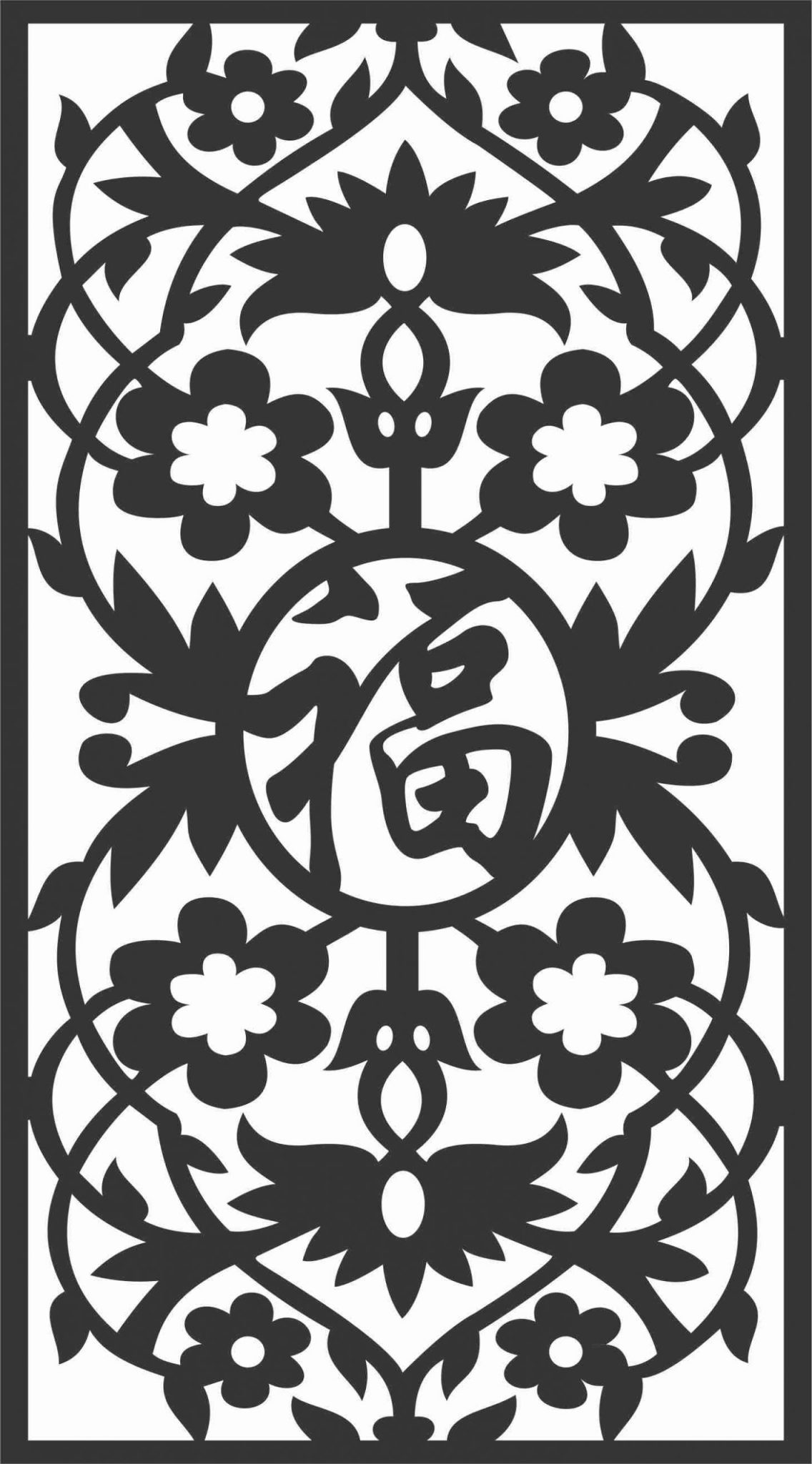Classic Front Grill Design Panel DXF File