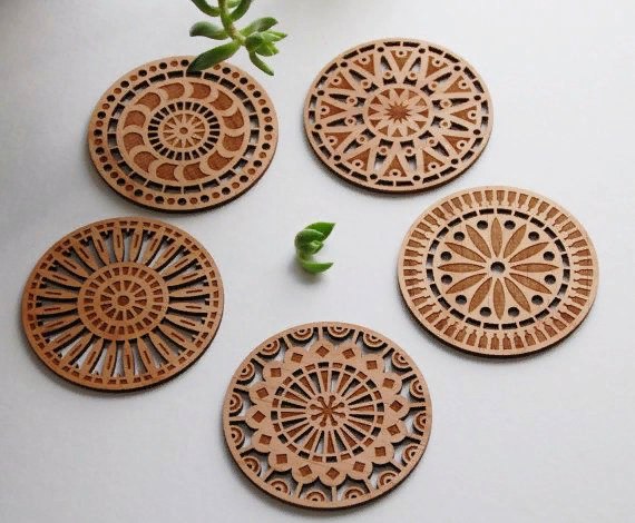 CNC Laser Cut coasters CDR File