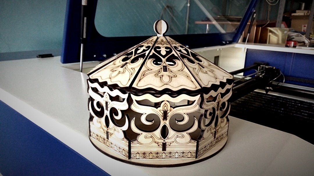 CNC Laser Cut Design Round Box CDR File
