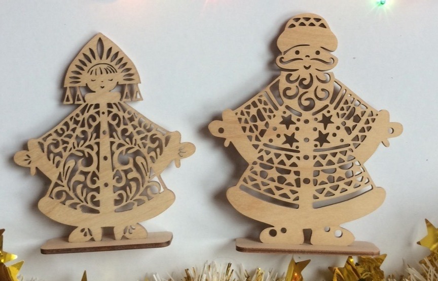 CNC Laser Cut Santa and Snow Maiden Templates Vector CDR File