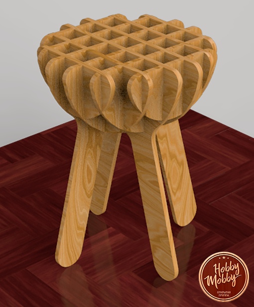 CNC Laser Cut Stool Free DXF File