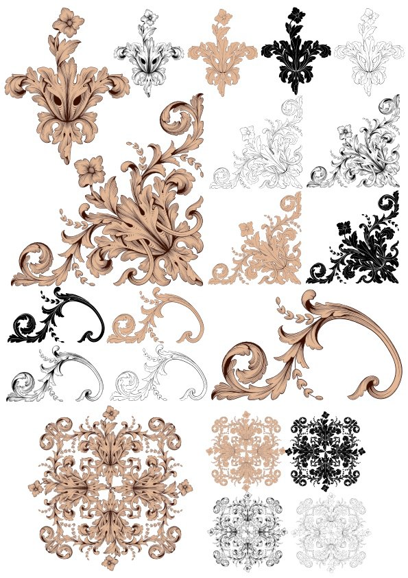 Decor Baroque Style Set Free CDR Vectors File