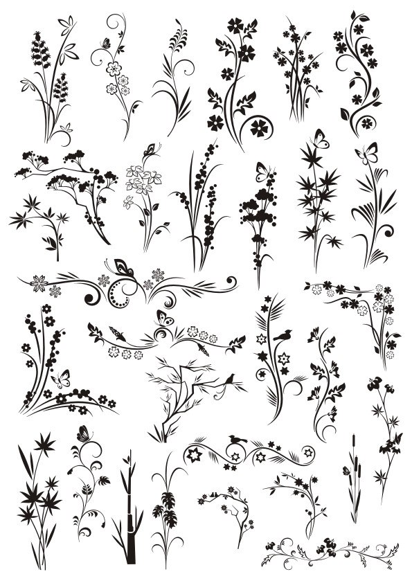 Decorative Element Floral Ornaments Free Vector CDR File