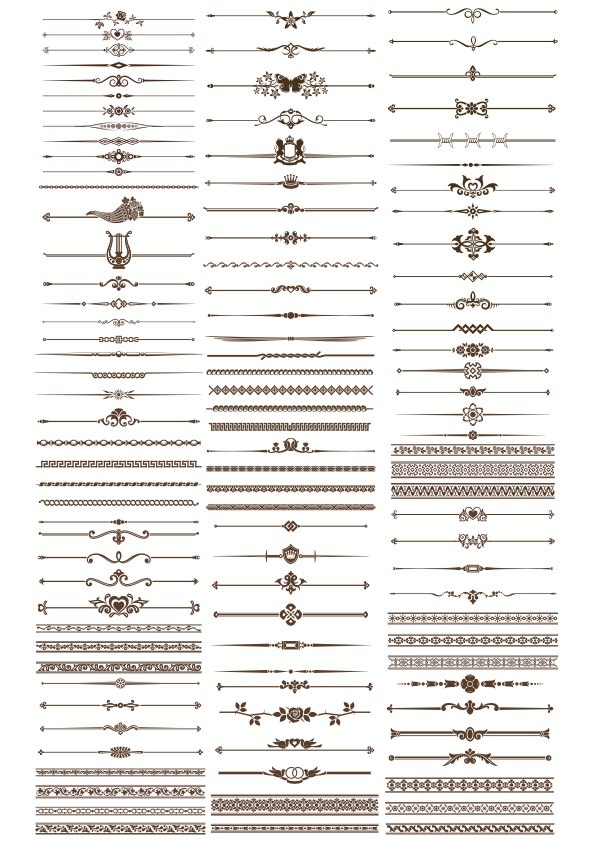 Decorative Elements Border and Page Rules Vectors Free CDR Vectors File