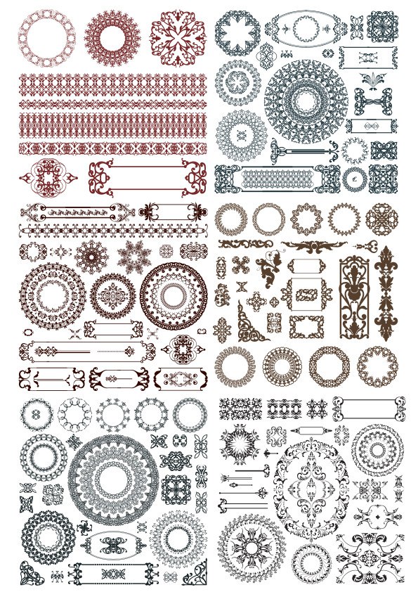 Doodles border decor elements Free CDR Vectors File