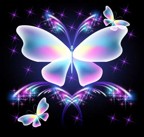 Dream Butterfly Shiny Background Free Vector | Vectors File