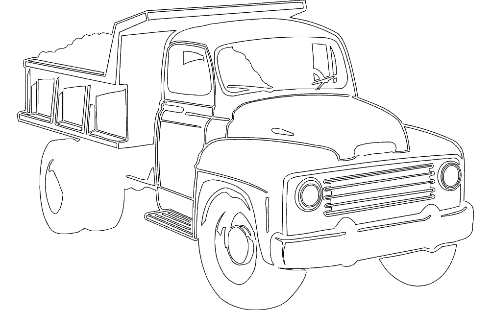 Dump Truck Laser Cut DXF File