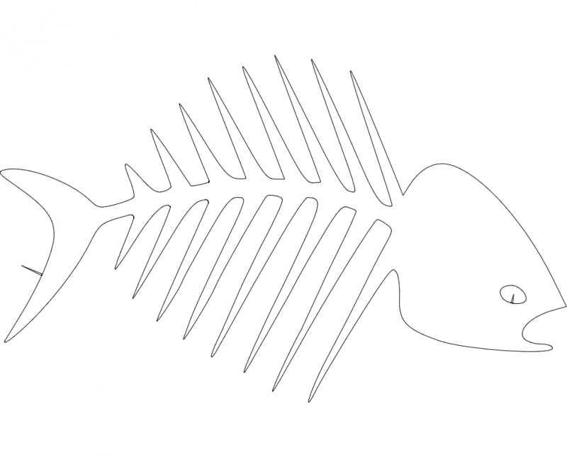 Fish Bones CNC Laser Cut DXF File