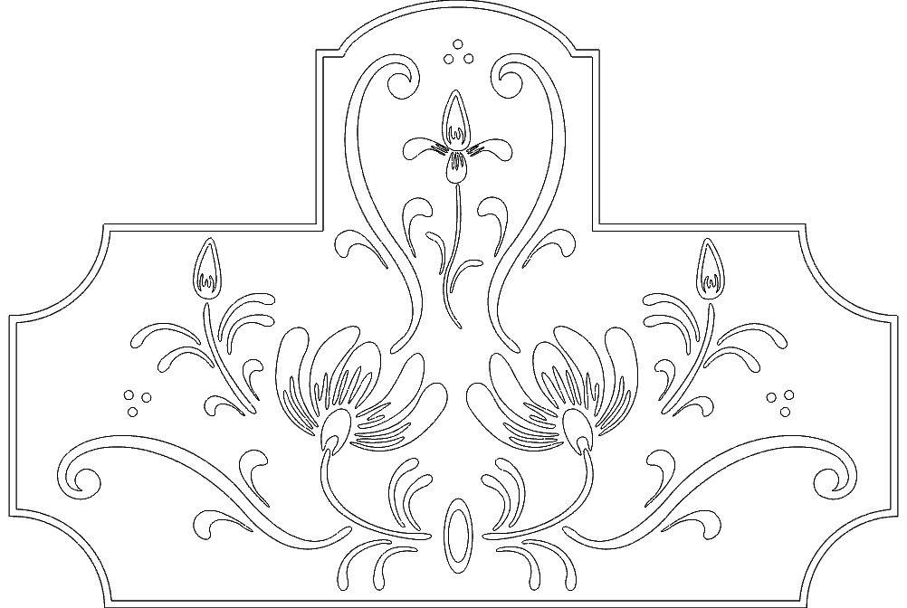 Floral Design Free Vector DXF File