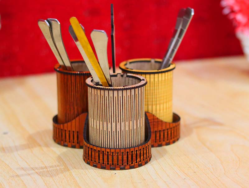 Free Laser Cut Utensil Holder Kitchen Organizer Stand 3mm Vector File