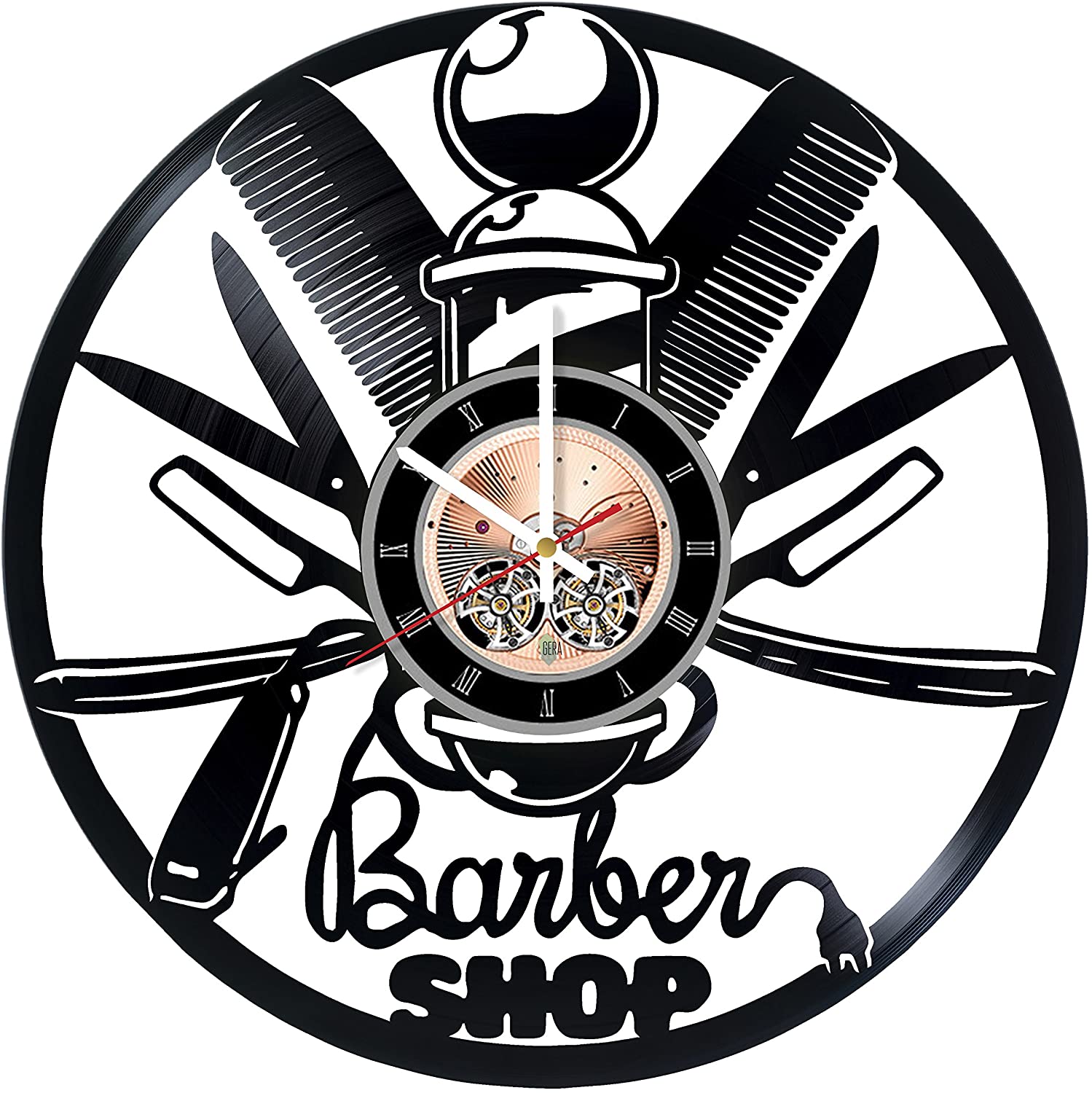 Hair Salon Wall Decor Vinyl Record Wall Clock CDR File