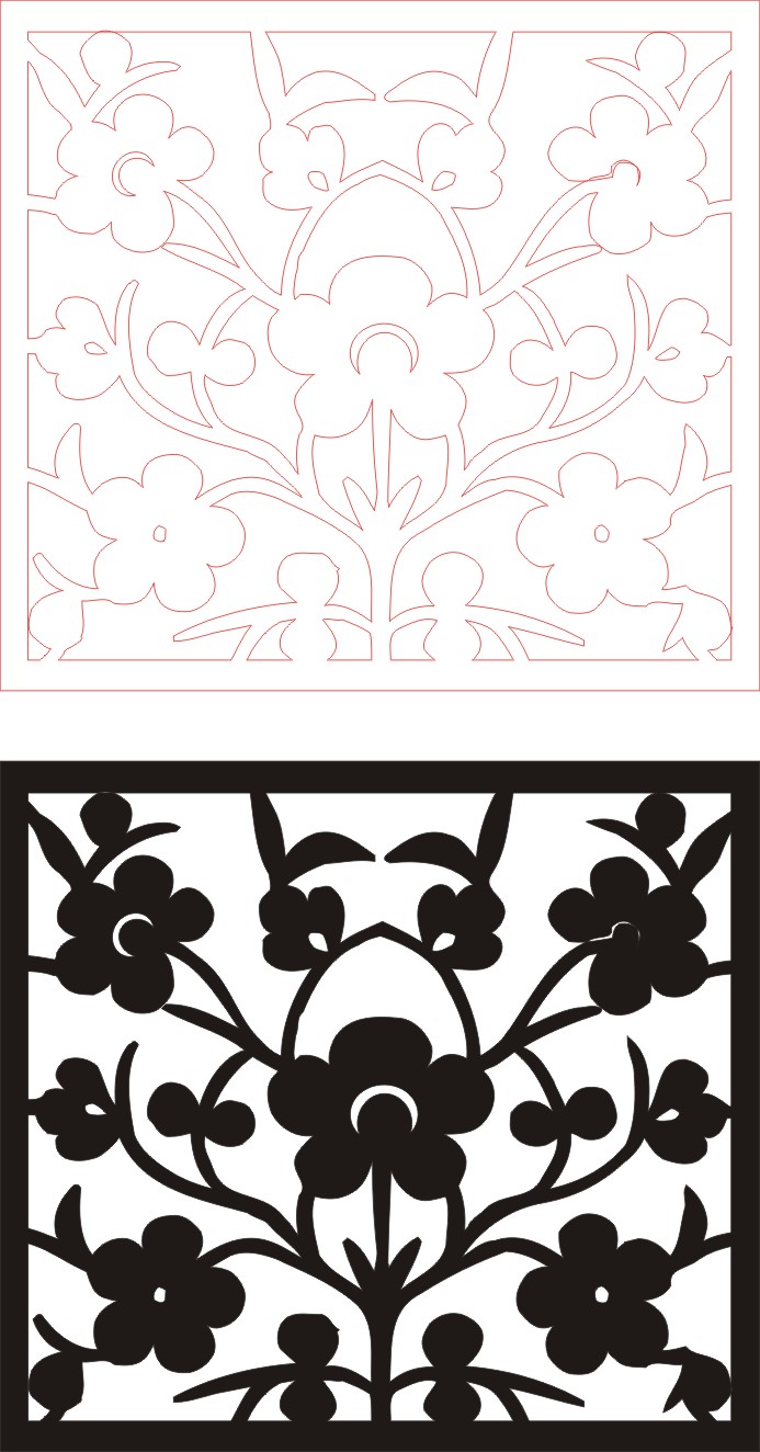 Horizontal Block Tiile Design Laser Cut CDR File