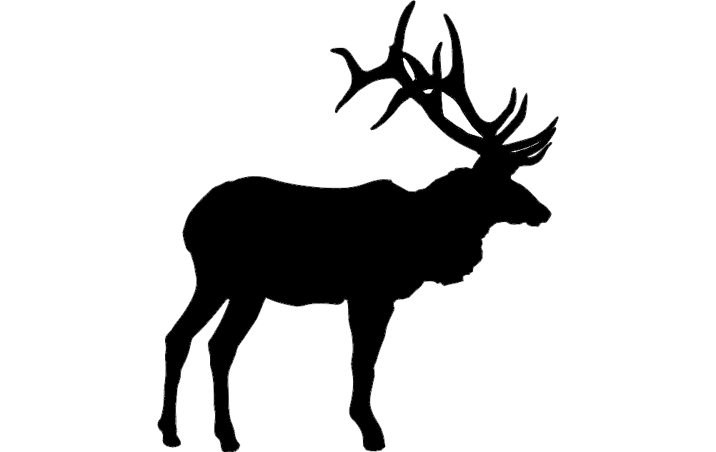 Large Bull Elk Template DXF File | Vectors File