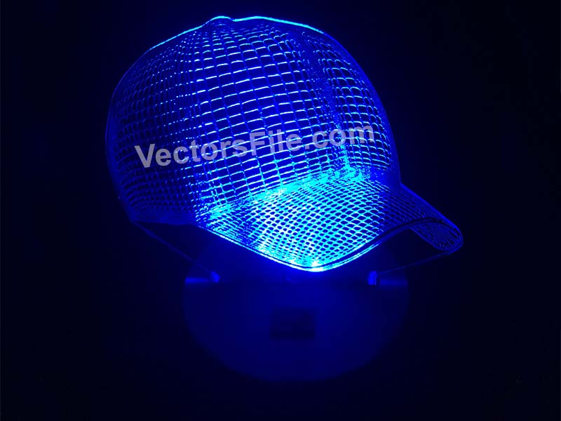 Laser Cut 3D Baseball Cap Night Light LED Illusion Lamp