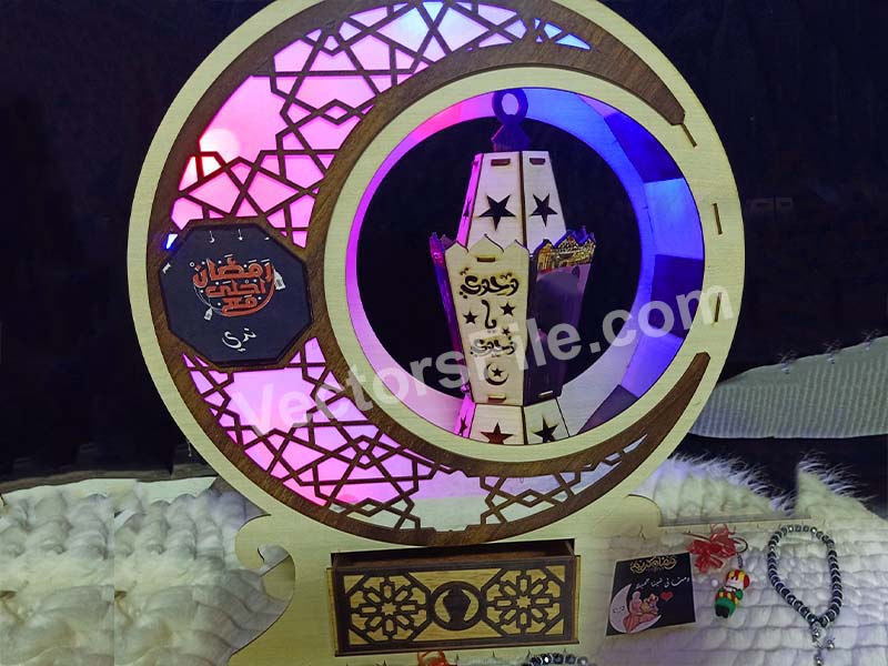 Laser Cut Beautiful Ramadan Kareem Lantern with Drawer