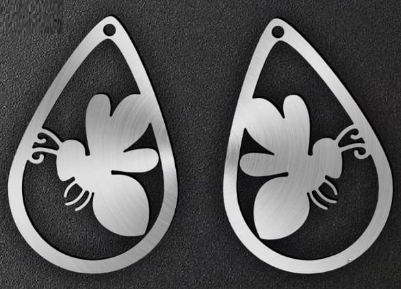 Laser Cut Bee Earrings, Women’s Earring Design CDR and DXF File