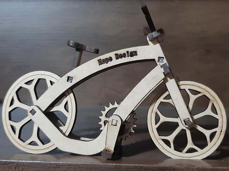 Laser Cut Bicycle 3D Puzzle Toy Model Kit Vector File