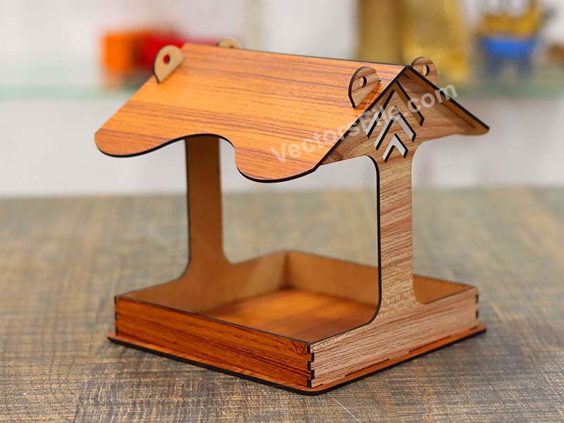 Laser Cut Bird Feeder Wooden Hanging Bird House Design