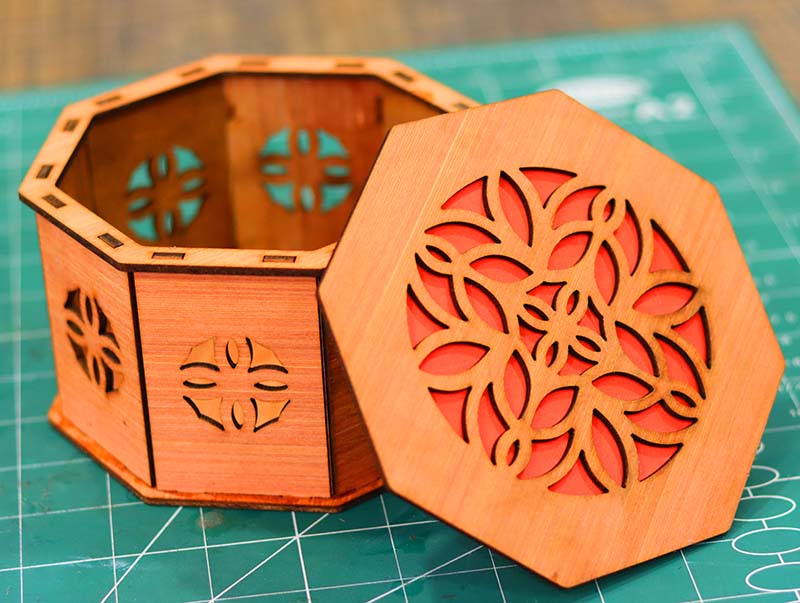 Laser Cut Box Wooden Round Jewelry Box Birthday Gift Box Wedding Box ...