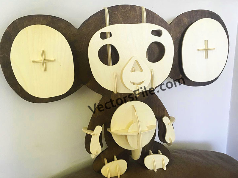 Laser Cut Cartoon Character Cheburashka 3D Puzzle Model Kit