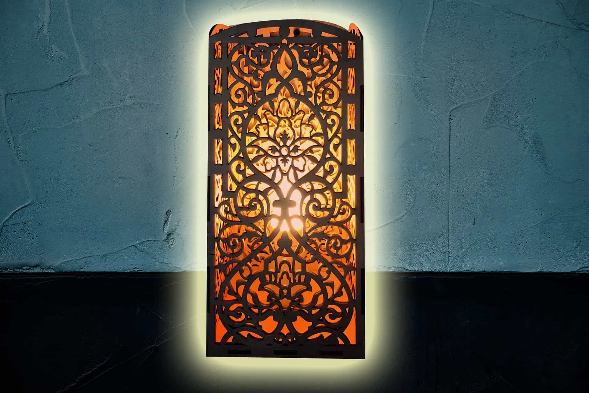 Laser Cut Carved Night Light Wall Light Lamp Vector File