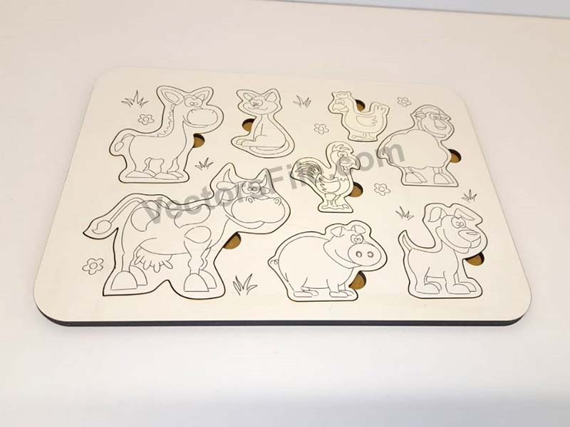 Laser Cut Creative Animal Jigsaw Puzzle Game for Kids