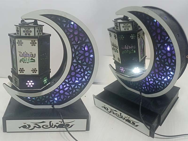 Laser Cut Crescent Moon Ramadan Lantern Design