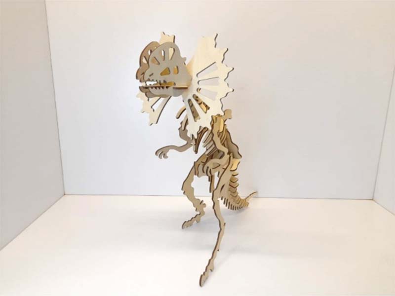 Laser Cut Dilophosaurus Dinosaur 3D Animal Puzzle Model Kit