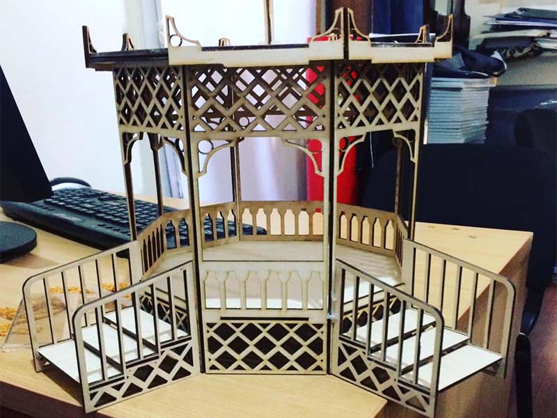 Laser Cut Dollhouse Gazebo Design Toys Template