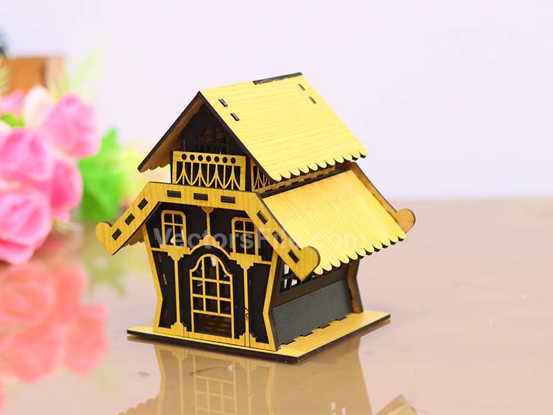 Laser Cut Dollhouse Plans Miniature House Tealight House Model