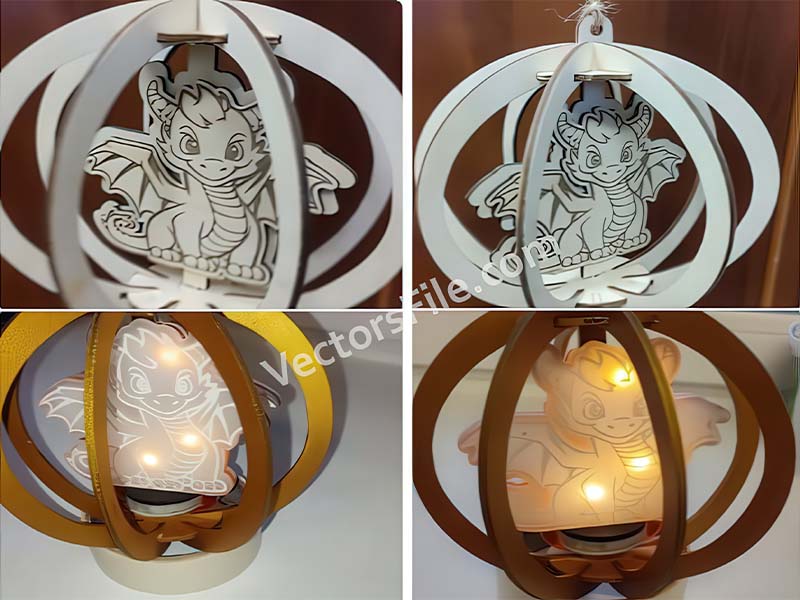 Laser Cut Dragon Pendant Ornament Decor Idea