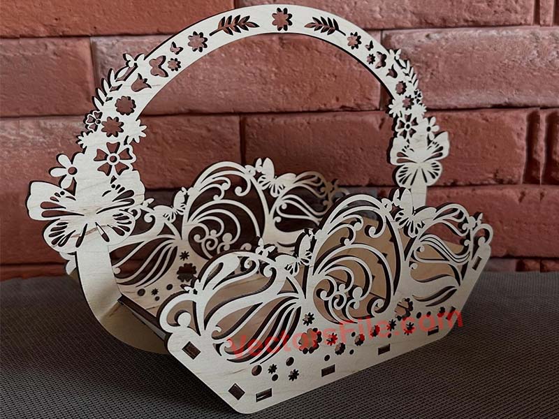 Laser Cut Easter Basket Bunny Egg Gift Basket Template