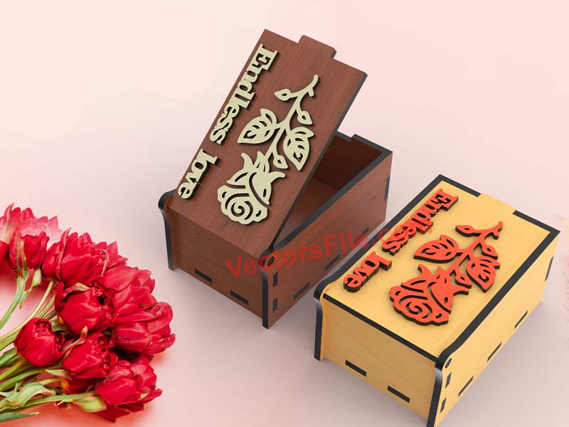 Laser Cut Endless Love Gift Box Design Wedding Ring Box