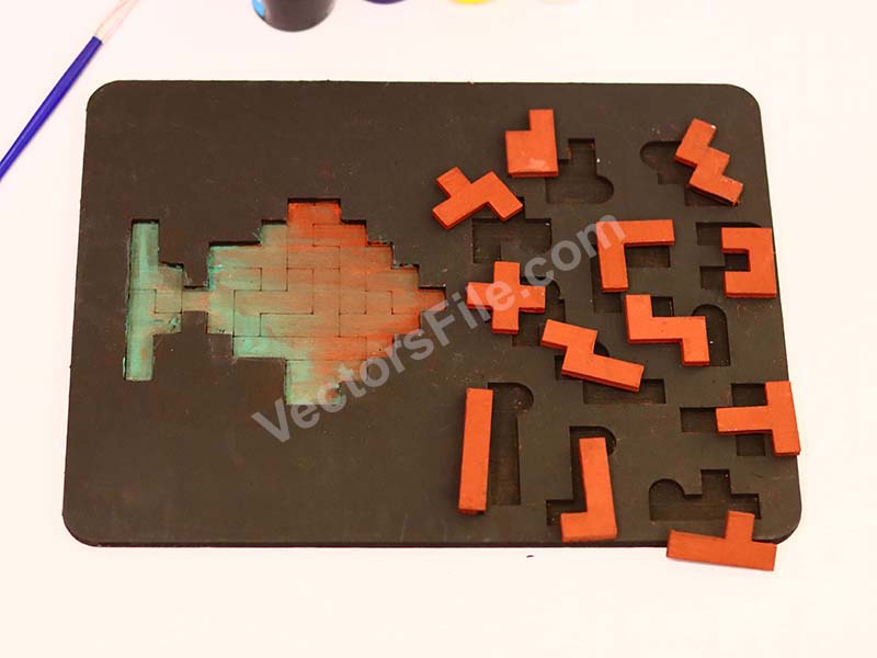 Laser Cut Fish Puzzle Education Board For Kids