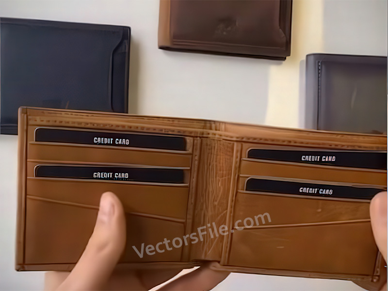 Laser Cut Folding Leather Wallet Template for Men
