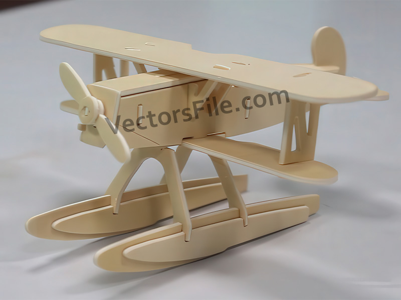 Laser Cut Heinkel He 51 Aircraft 3D Wooden Puzzle Airplane Toy Model Kit
