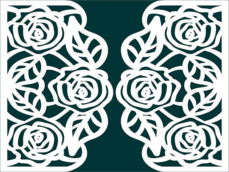 Laser Cut Invitation Card Floral Pattern Template