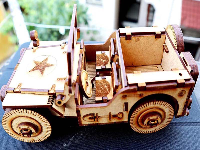 Laser Cut Jeep Model Kit 3D Puzzle Toys Template Vector File | Vectors File