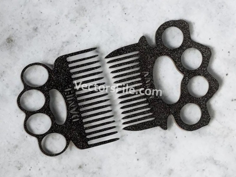 Laser Cut Knuckles Comb Acrylic Beard Comb Template