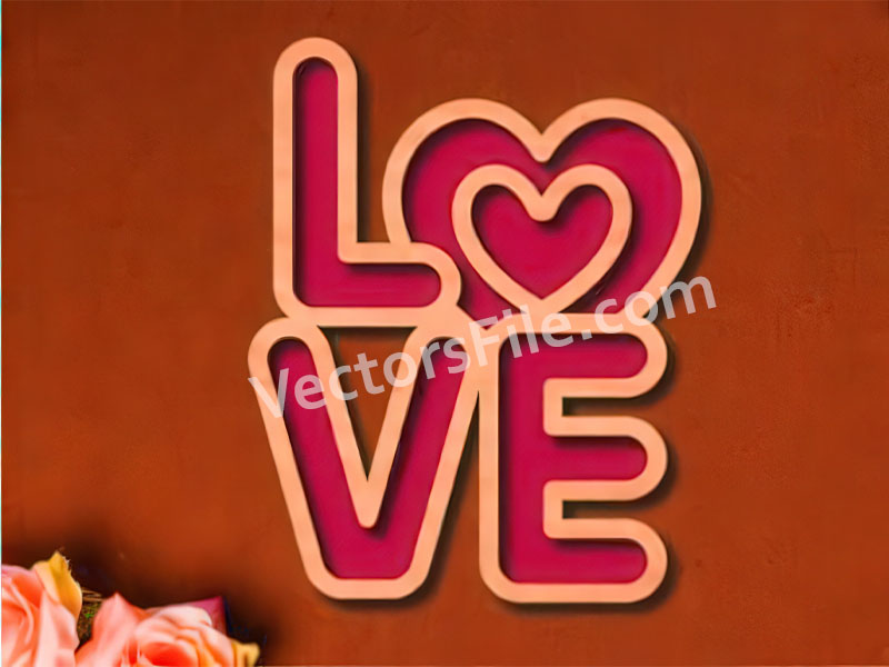 Laser Cut Love Sign for Wall Art Decoration Idea