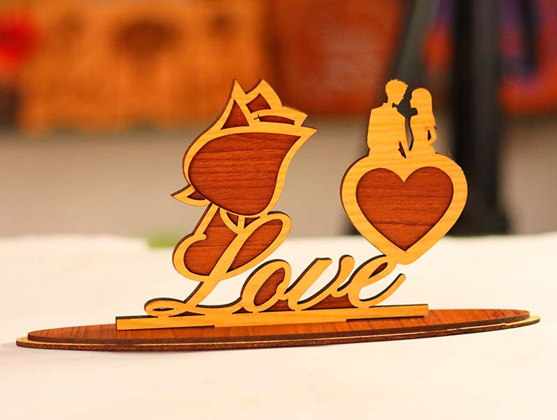 Laser Cut Love with Couple Happy Valentines Day Decoration 3mm Vector ...