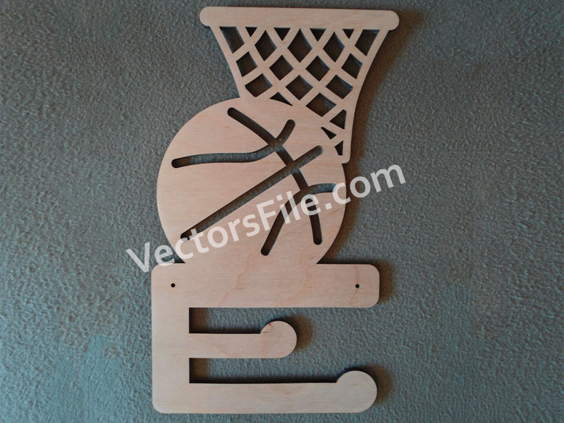 Laser Cut Medal Hanger for Basketball Players Personalize Medal Wall Hanger