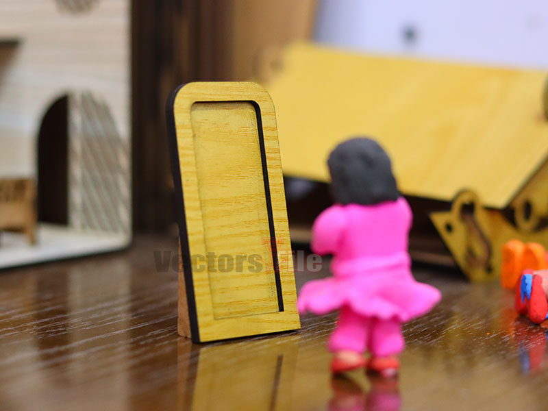 Laser Cut Mirror Frame Dollhouse Miniature Furniture