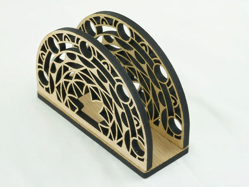 Laser Cut Napkin Holder Table Top Organizer Stand