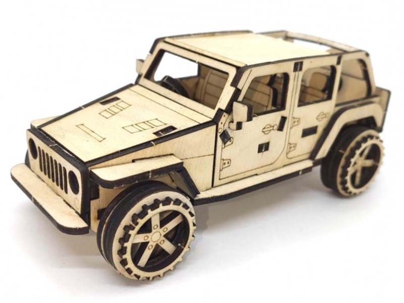 Laser Cut Off Road 4×4 Jeep 3D Puzzle Model Kit Vector File | Vectors File