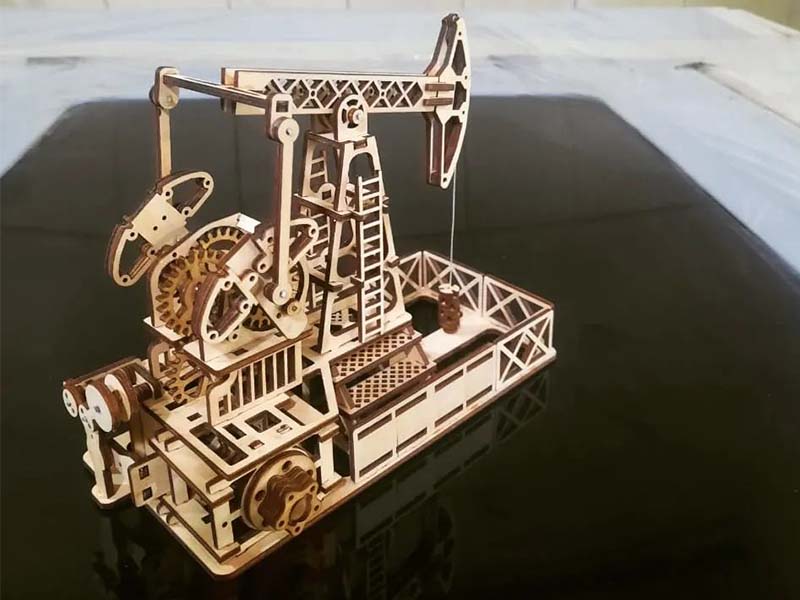 Laser Cut Oil Pumping Station 3D Puzzle Model Kit